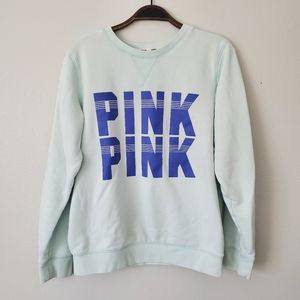 Light Blue with Dark Blue/Periwinkle PINK Crewneck